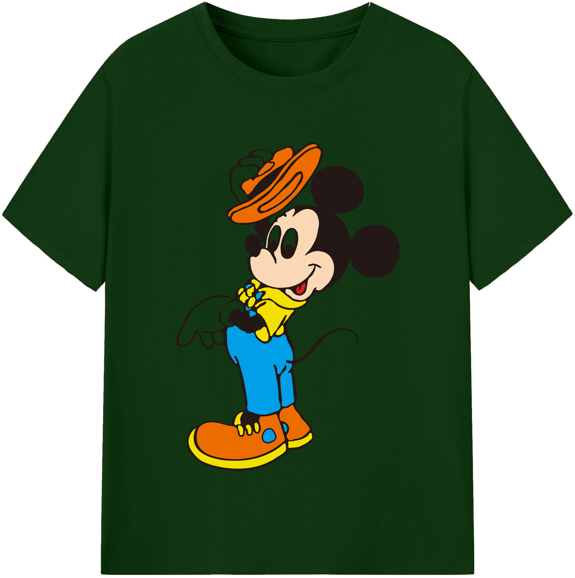 （画像用） ミッキーマウス Mickey Mouse 綿100％半袖Tシャツ（フロントプリント）